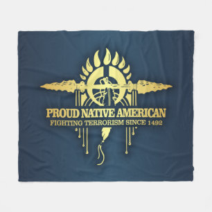 Proud Native American (Fighting Terrorism) Fleece Blanket