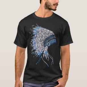 Proud Native American Indian Headdress Costume For T-Shirt