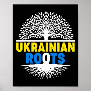 Proud Native Ukrainian Ukraine Flag Ukrainian Root Poster