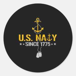 Proud naval veteran since 1775 anchor sailor vet classic round sticker