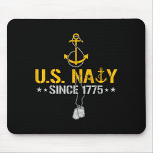 Proud naval veteran since 1775 anchor sailor vet mouse mat