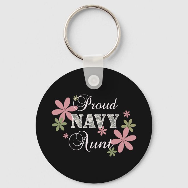 Proud Navy Aunt [fl c] Key Ring (Front)