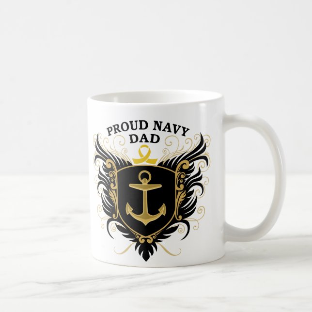 Proud Navy Dad Coffee Mug (Right)