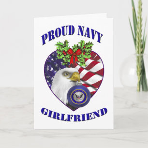 Proud Navy Girlfriend Christmas Card