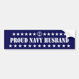 Proud Navy Husband Stars Bumper Sticker