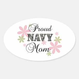 Proud Navy Mum [fl c] Oval Sticker