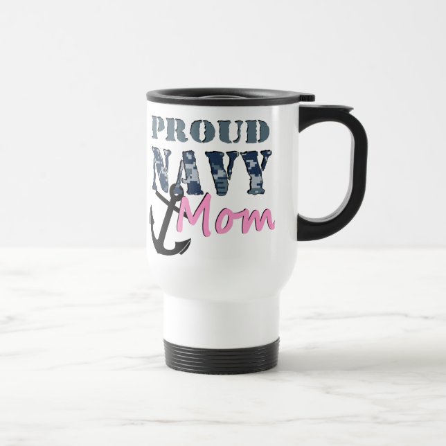 Proud Navy Mum Travel Travel Mug (Right)