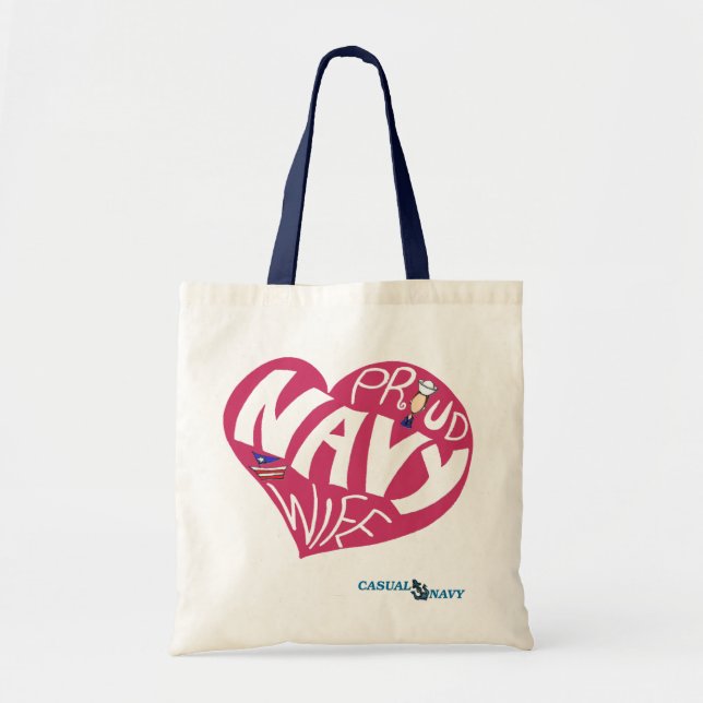 Proud navy wife - Maroon Tote (Front)