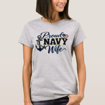 Proud Navy Wife Patriotic Anchor Military Design