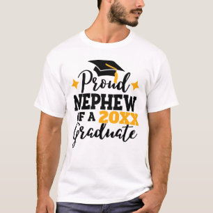 Proud nephew 2022 graduate black gold tassel T-Shirt