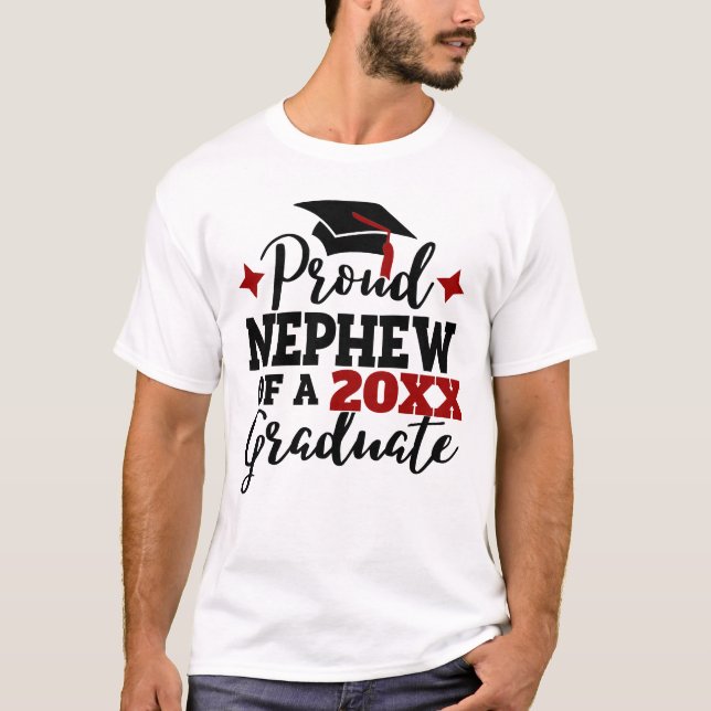 Proud nephew 2022 graduate black red tassel T-Shirt (Front)