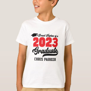 Proud Nephew of a 2023 Graduate Red Bold Script T-Shirt