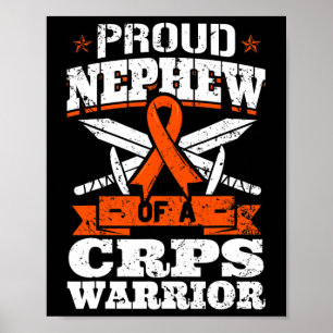 Proud Nephew Of A Crps Warrior Rsd Awareness Ribbo Poster