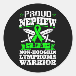 Proud Nephew Of A Non-hodgkin Lymphoma Warrior Awa Classic Round Sticker