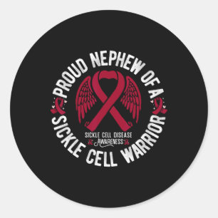 Proud Nephew Of A Sickle Cell Warrior Scd Awarenes Classic Round Sticker