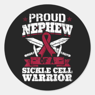 Proud Nephew Of A Sickle Cell Warrior Scd Awarenes Classic Round Sticker