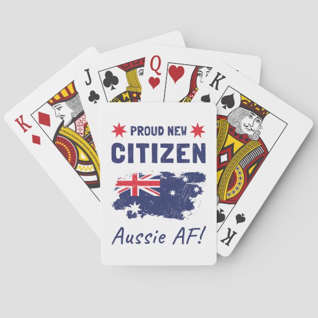 Proud New Australian Citizen, Citizenship Ceremony Playing Cards (Back)