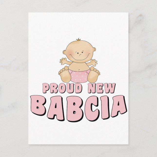 PROUD NEW BABCIA POSTCARD (Front)