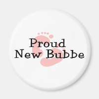 Proud New Bubbe Baby Girl Footprints