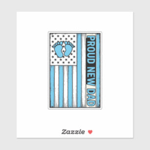 Proud New Dad Baby Feet Flag Vector Design_1