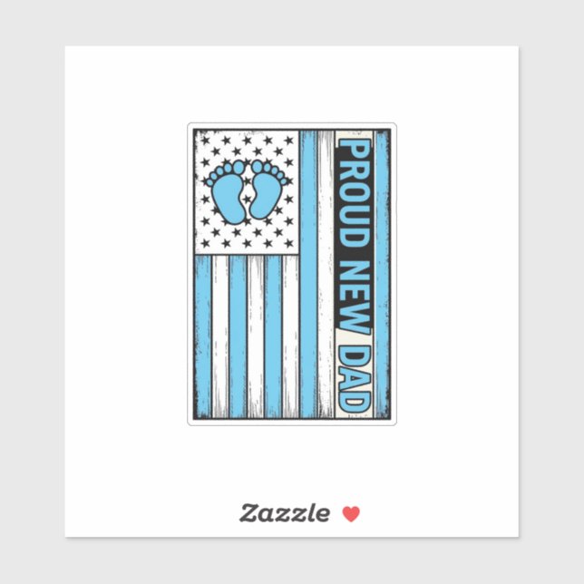 Proud New Dad Baby Feet Flag Vector Design_1 (Sheet)