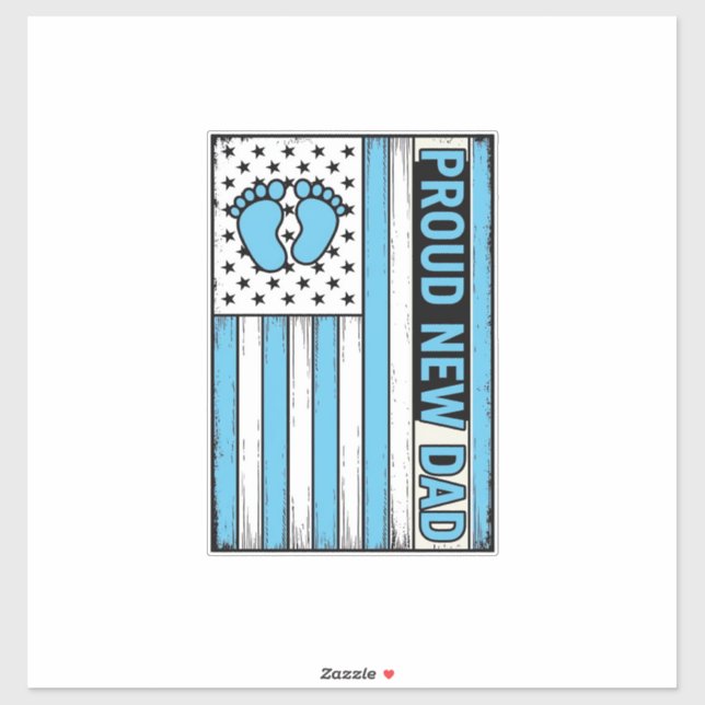 Proud New Dad Baby Feet Flag Vector Design_1 (Sheet)