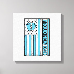 Proud New Dad Baby Feet Flag Vector Design_1 Canvas Print