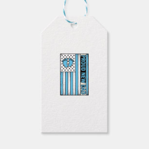 Proud New Dad Baby Feet Flag Vector Design_1 Gift Tags