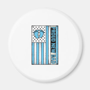 Proud New Dad Baby Feet Flag Vector Design_1 Magnet