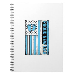 Proud New Dad Baby Feet Flag Vector Design_1 Notebook