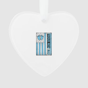 Proud New Dad Baby Feet Flag Vector Design_1 Ornament