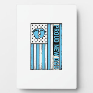 Proud New Dad Baby Feet Flag Vector Design_1 Plaque