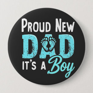 Proud New Dad It's a Boy Gender Reveal Dad To be 10 Cm Round Badge