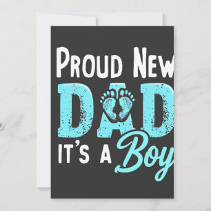 Proud New Dad It's a Boy Gender Reveal Dad To be Invitation