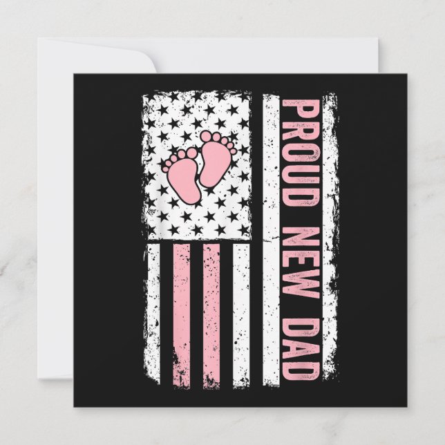 Proud New Dad New Girl Baby Fathers Day Funny Firs Thank You Card (Front)