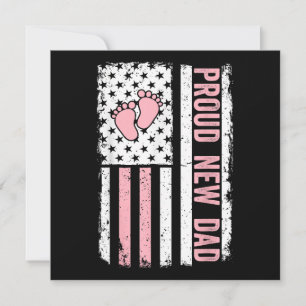 Proud New Dad New Girl Baby Fathers Day Funny Firs Thank You Card