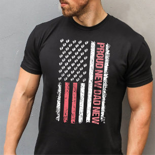 Proud New Dad Usa Flag Funny First Time Dad T-Shirt