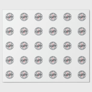Proud New Daddy Its a Girl Vintage Baby Reveal Wrapping Paper