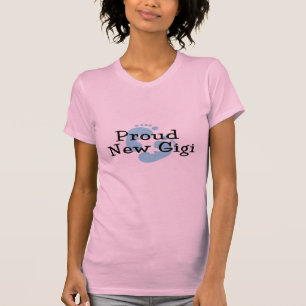Proud New Gigi Baby Boy Footprints T-Shirt
