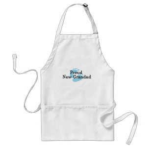Proud New Grandad Baby Boy Footprints Standard Apron