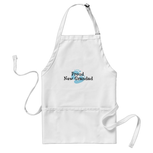 Proud New Grandad Baby Boy Footprints Standard Apron (Front)