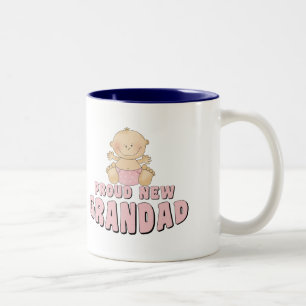 PROUD NEW Grandad Girl Two-Tone Coffee Mug