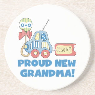 Proud New Grandma It's a Boy Gifts Coaster