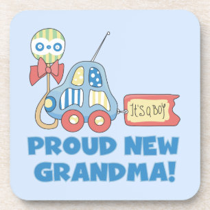Proud New Grandma It's a Boy Gifts Coaster