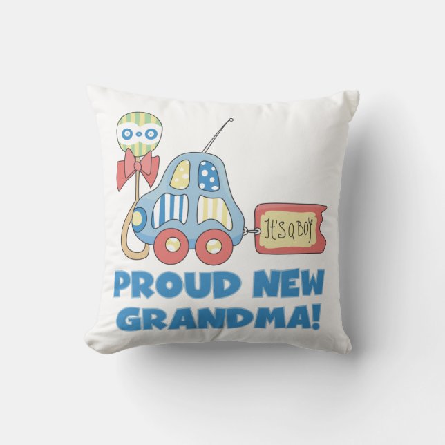 Proud New Grandma It's a Boy Gifts Cushion (Front)