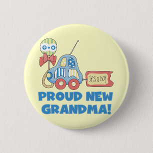 Proud New Grandma-It's a Boy Tshirts and Gifts 6 Cm Round Badge