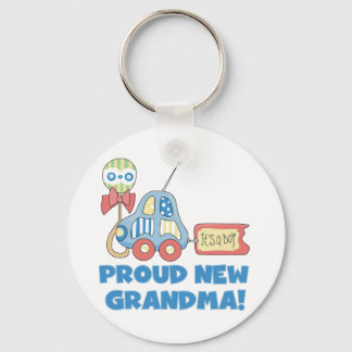 Proud New Grandma-It's a Boy Tshirts and Gifts Key Ring