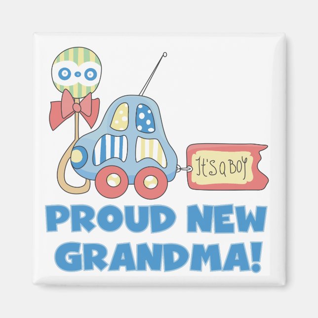 Proud New Grandma-It's a Boy Tshirts and Gifts Magnet (Front)