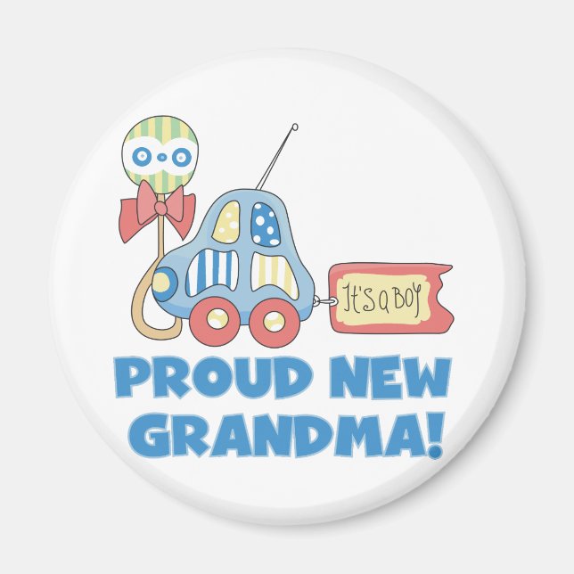 Proud New Grandma-It's a Boy Tshirts and Gifts Magnet (Front)