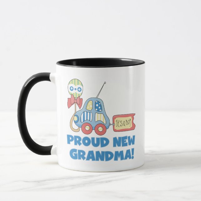 Proud New Grandma-It's a Boy Tshirts and Gifts Mug (Left)